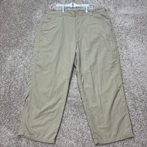 REI Hiking Pants Mens 38x30 Tan Straight‎ Leg Flat Front UPF 50+ Utility EUC